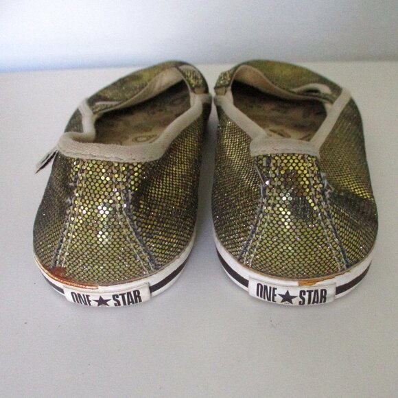 Converse One Star Womens Gold Lame' Mary Jane Ballet Flat - Size 4.5M - Picture 8 of 9